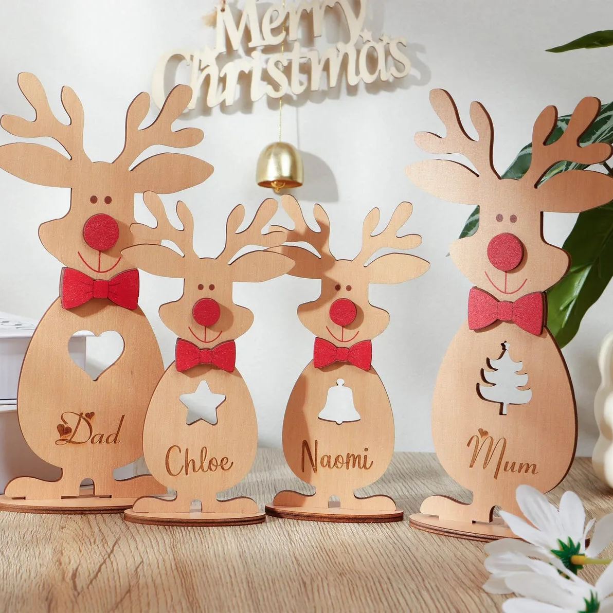 Personalized Standing Reindeer Decoration