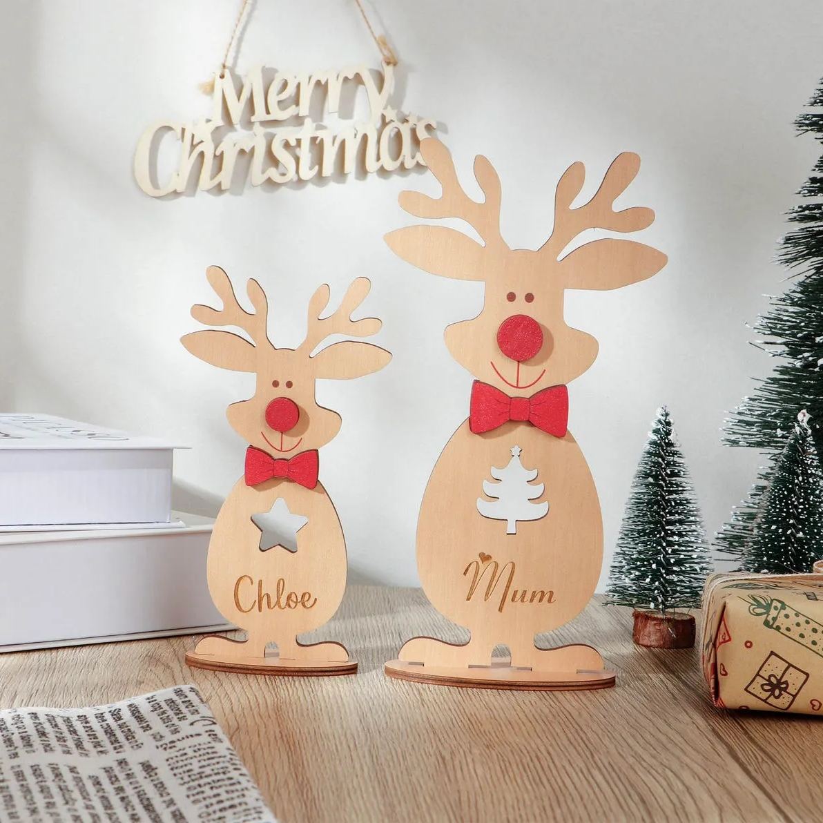Personalized Standing Reindeer Decoration
