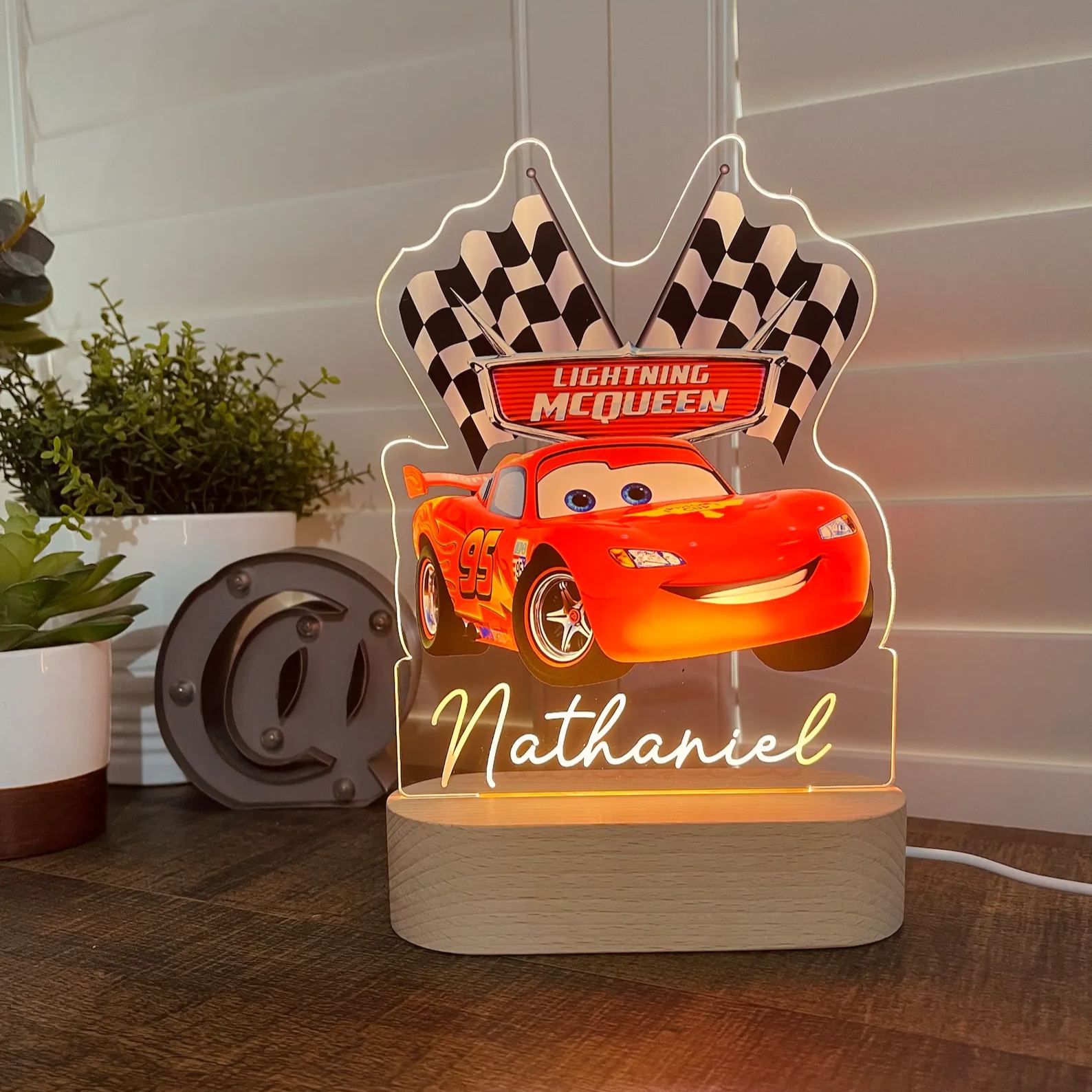 Personalized LIGHTENING MCQUEEN Car Light