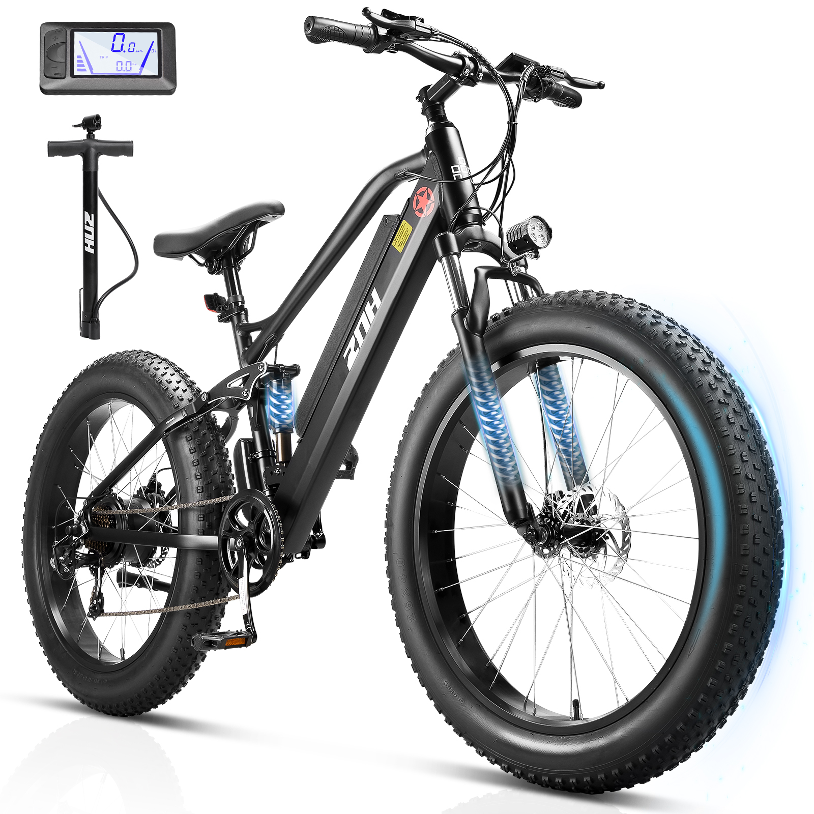 ZNH-08，All-Terrain Electric Mountain Bike – 1000W Motor, 50 Miles Range