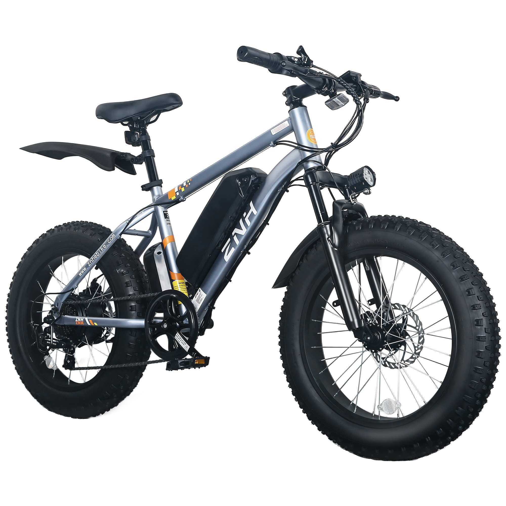 ZNH Peak 1000W Fat Tire Electric Bike for Teens & Adults, 20×4" All-Terrain Off-Road E-Bike, 48V 13Ah UL2849 Removable Battery, Max 20MPH Long Range 40+ Miles Mountain Ebike, Gray