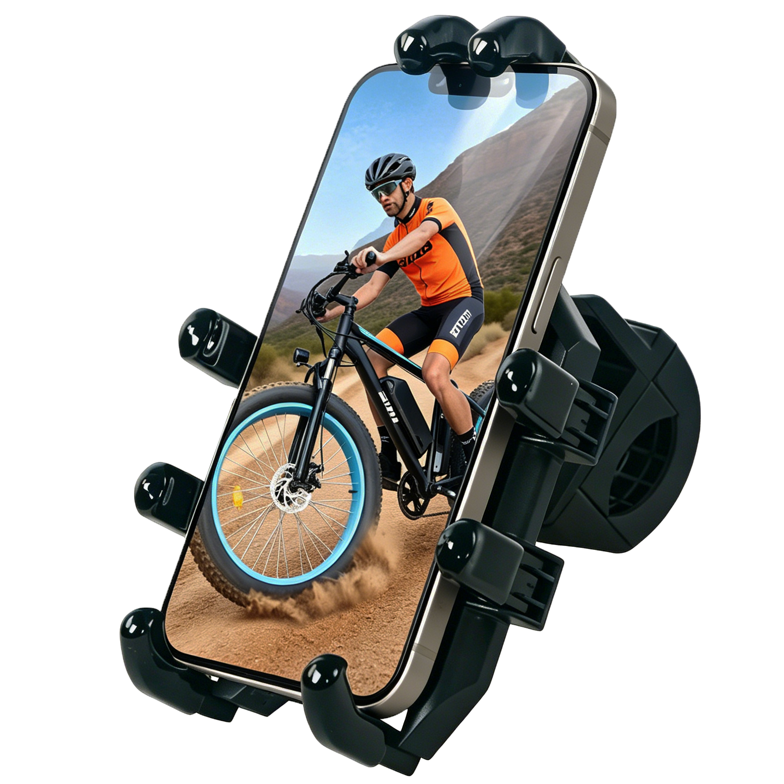ZNH Universal Bike Phone Mount, Anti-Vibration 4-Claw Bicycle Phone Holder for 4.8"-7.2" Smartphones, Handlebar Cell Phone Stand for E-Bikes, Scooters, Dirt Bikes & ATVs, Stable GPS Navigation Bicycle Accessory
