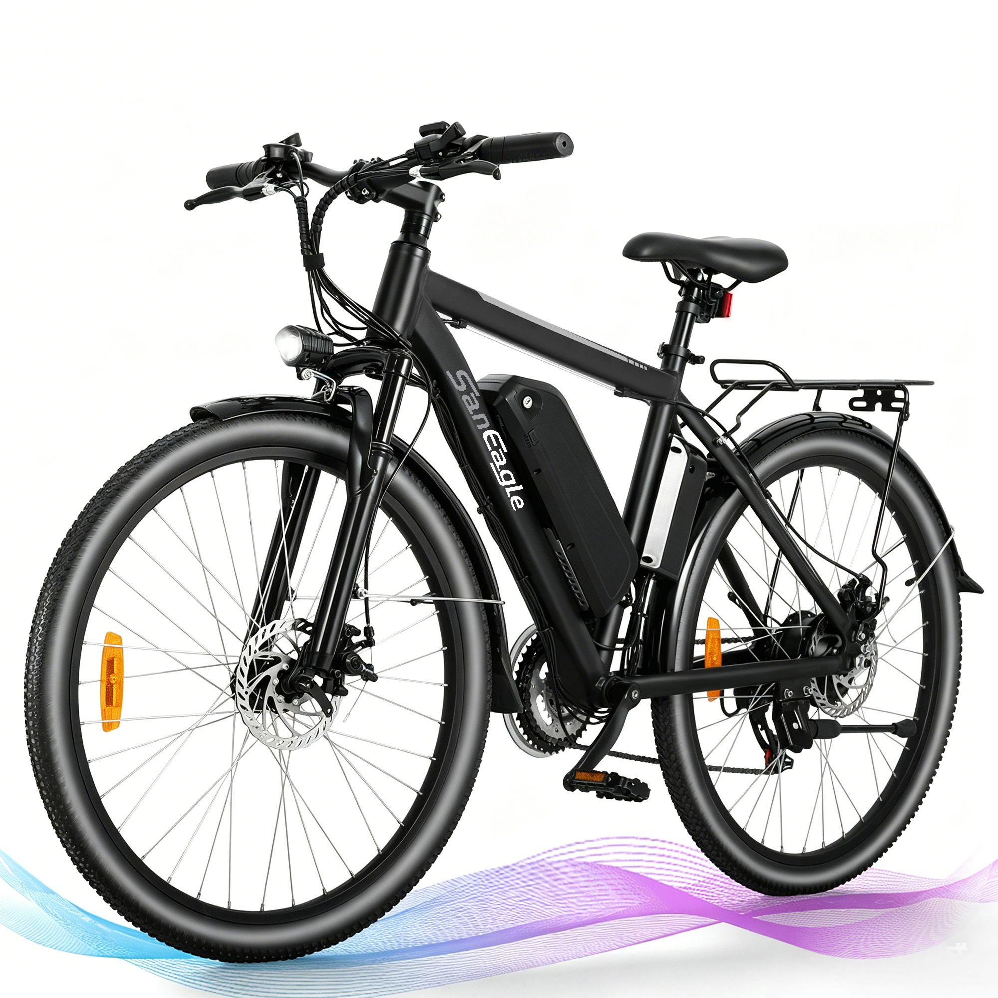 Saneagle 700W City Commuter Electric Bike for Adults, 26 Inch E-Bike with 36V 10.4Ah UL2849 Removable Battery, Shimano 21-Speed Dual Disc Brake Urban Ebike