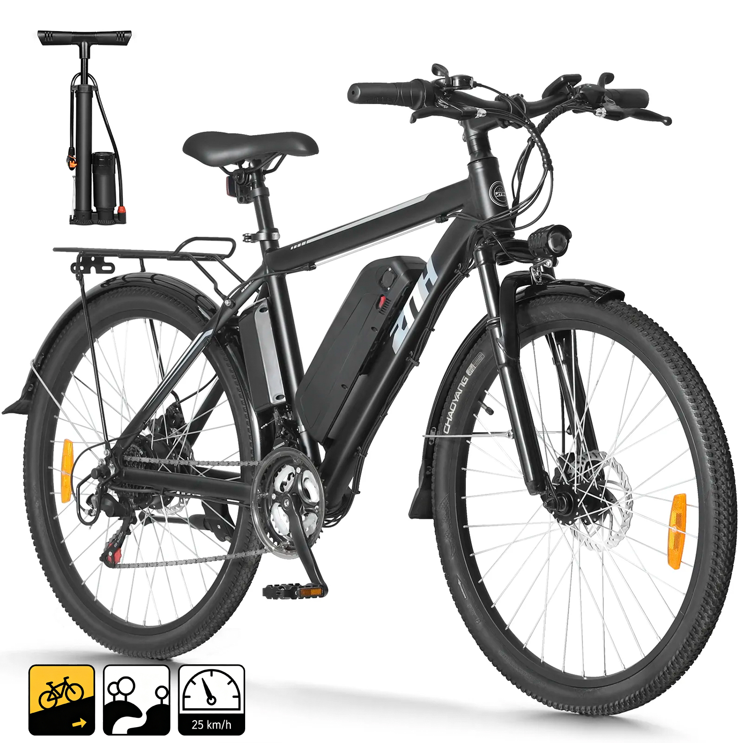 ZNH-02 City Commuter Electric Bike | 350W Motor, 36V 10Ah Battery, 24-37 Miles Range, 21-Speed, Class 2 Ebike for Adults