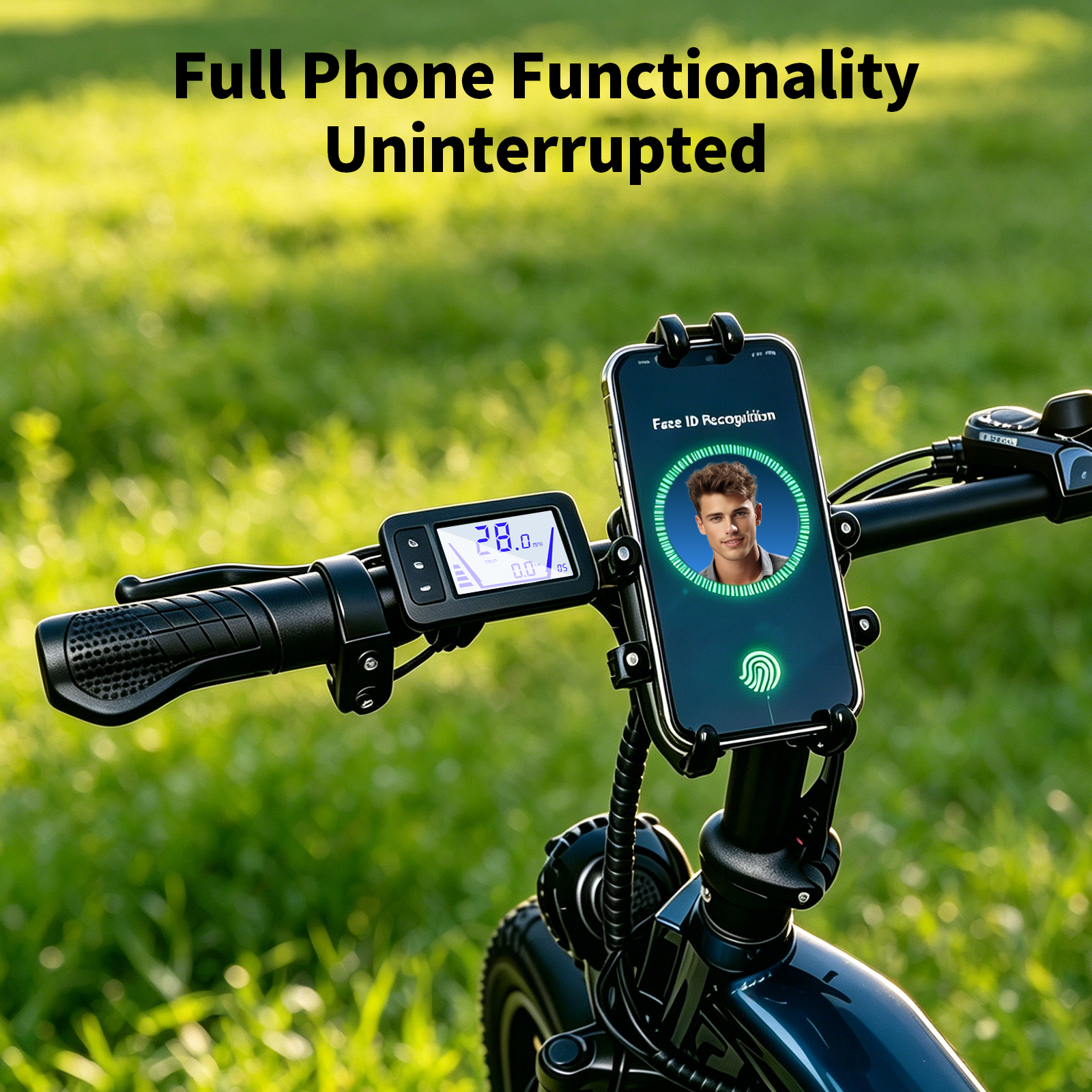 ZNH Universal Bike Phone Mount, Anti-Vibration 4-Claw Bicycle Phone Holder for 4.8"-7.2" Smartphones, Handlebar Cell Phone Stand for E-Bikes, Scooters, Dirt Bikes & ATVs, Stable GPS Navigation Bicycle Accessory