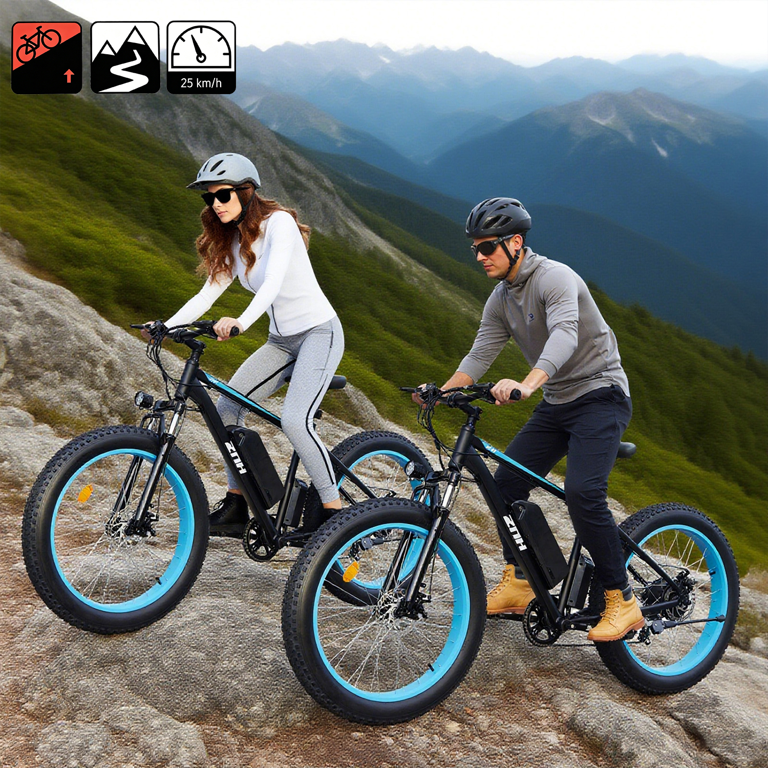 ZNH 07 750W Fat Tire Electric Mountain Bike for Adults | 26"x4.0 All-Terrain Snow Ebike, 48V 13Ah Removable Battery, UL2849 Certified