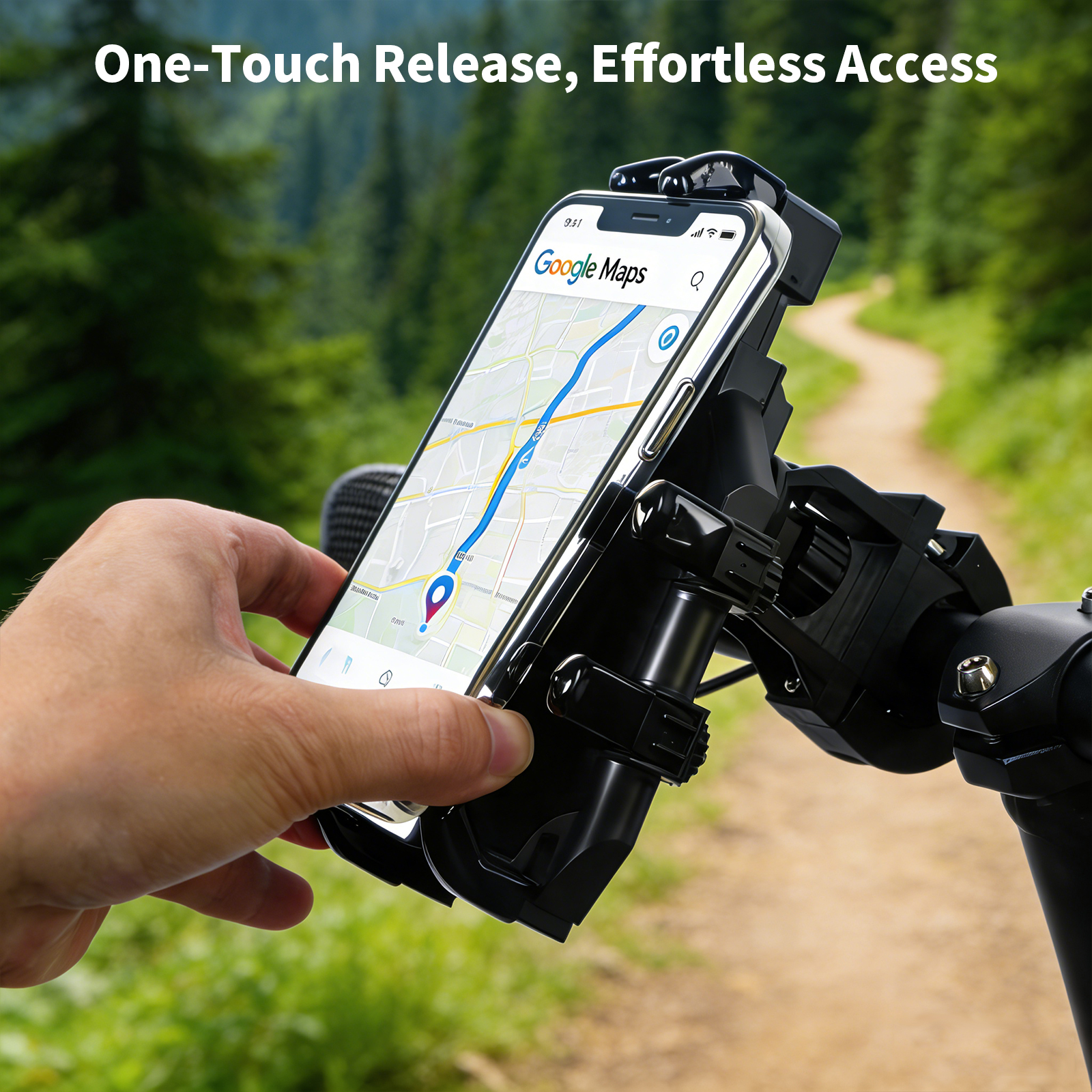 ZNH Universal Bike Phone Mount, Anti-Vibration 4-Claw Bicycle Phone Holder for 4.8"-7.2" Smartphones, Handlebar Cell Phone Stand for E-Bikes, Scooters, Dirt Bikes & ATVs, Stable GPS Navigation Bicycle Accessory