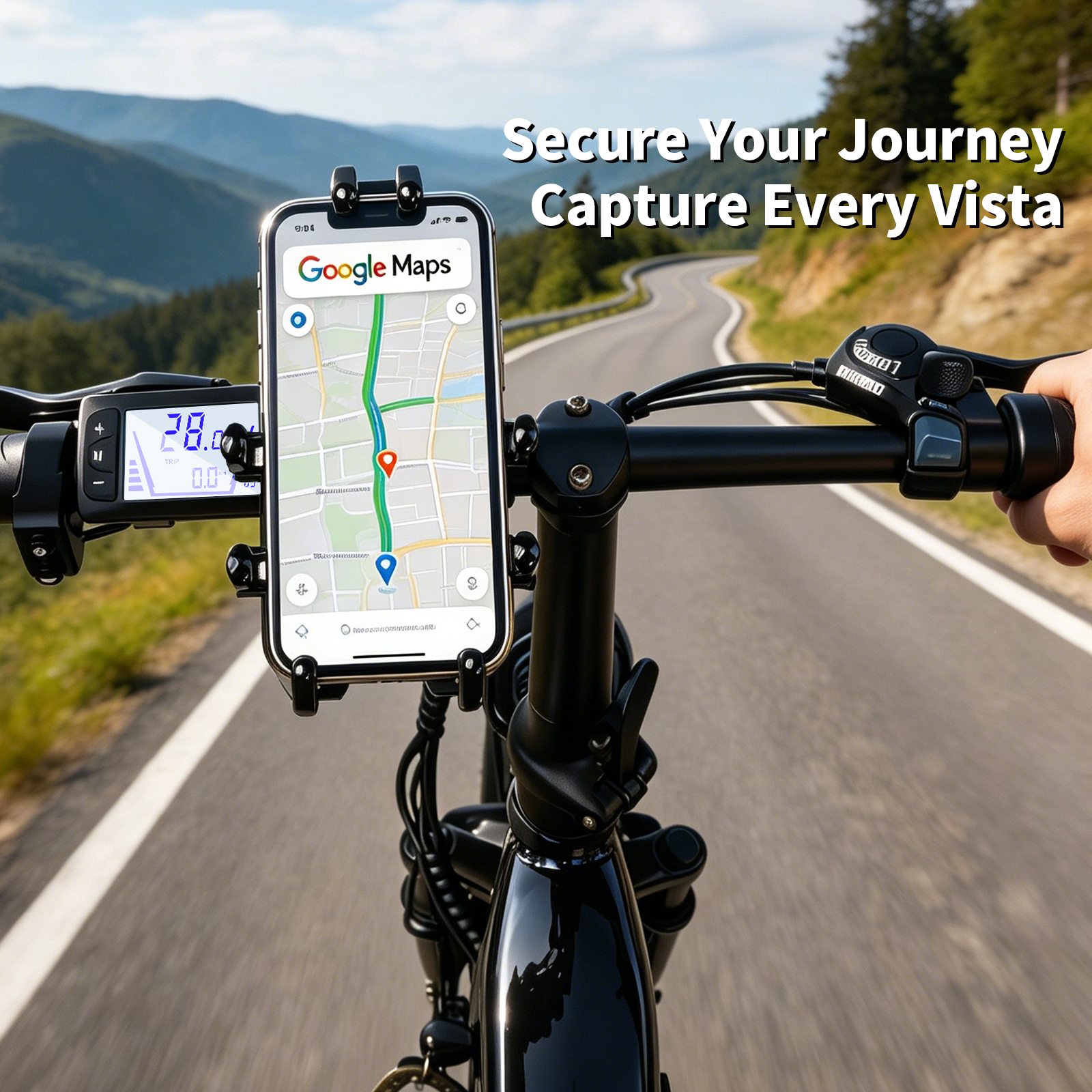 ZNH Universal Bike Phone Mount, Anti-Vibration 4-Claw Bicycle Phone Holder for 4.8"-7.2" Smartphones, Handlebar Cell Phone Stand for E-Bikes, Scooters, Dirt Bikes & ATVs, Stable GPS Navigation Bicycle Accessory