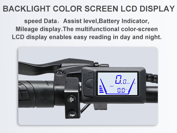 ZNH-15，LCD Display Screen for Electric Bike, Control Panel, Cable Length 600 mm