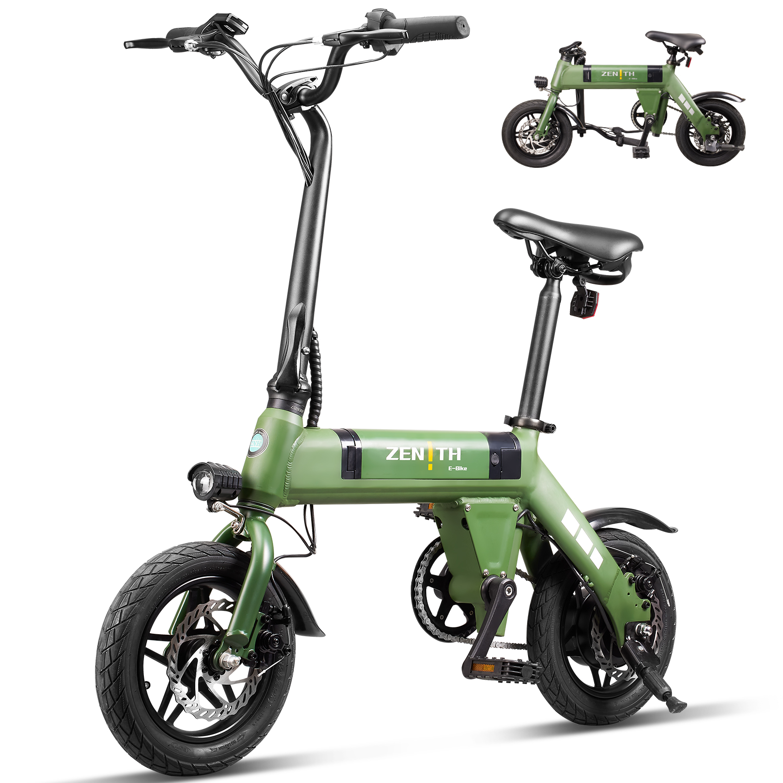 ZNH-01，12" Electric Bike, 400W Peak Motor, 36V Removable Battery,15.5 mph Folding Ebike