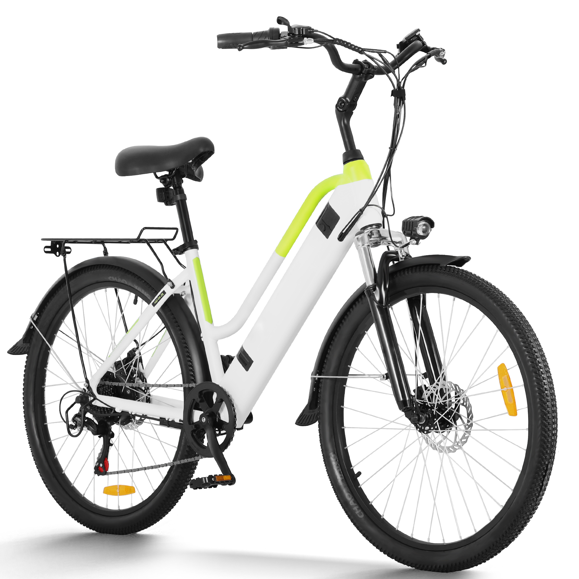 ZNH-04,Step-Through Electric Bike – 350W Motor, Shimano 7-Speed, Dual Suspension & Rear Rack