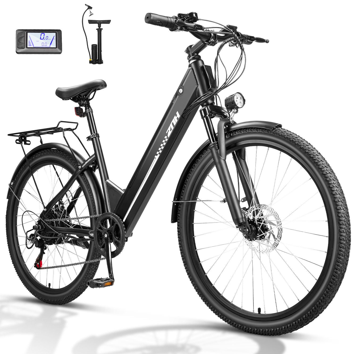 ZNH-17SR  26"Low Step Commuter Electric Bike for Adults|750W Powerful Motor Adult Electric Bicycles Max 20mph|48V 13Ah Removable Battery Women City Ebike|UL2849|Black