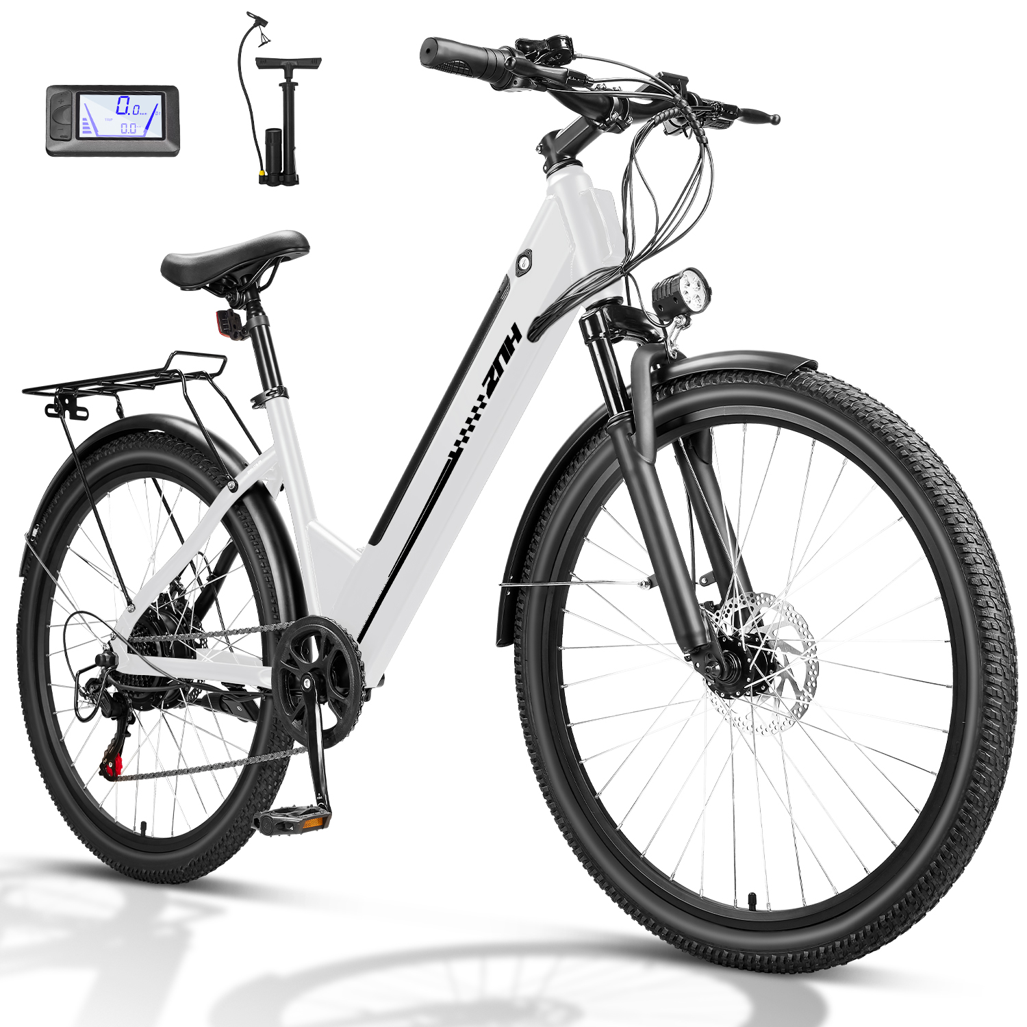 ZNH-17SR  26"Low Step Commuter Electric Bike for Adults|750W Powerful Motor Adult Electric Bicycles Max 20mph|48V 13Ah Removable Battery Women City Ebike|UL2849|Black