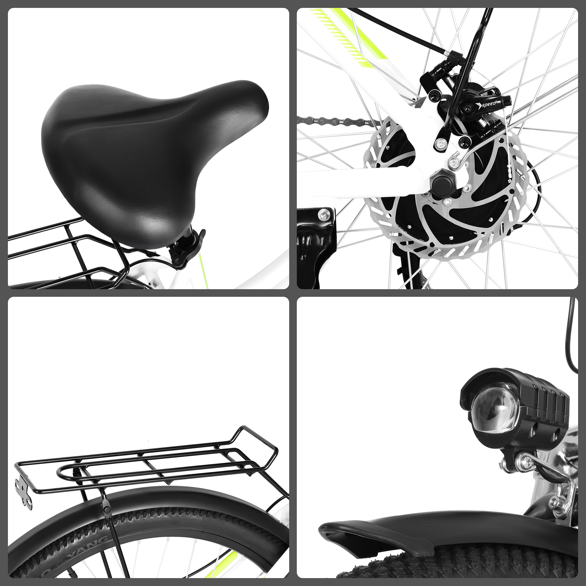 ZNH-04,Step-Through Electric Bike – 350W Motor, Shimano 7-Speed, Dual Suspension & Rear Rack