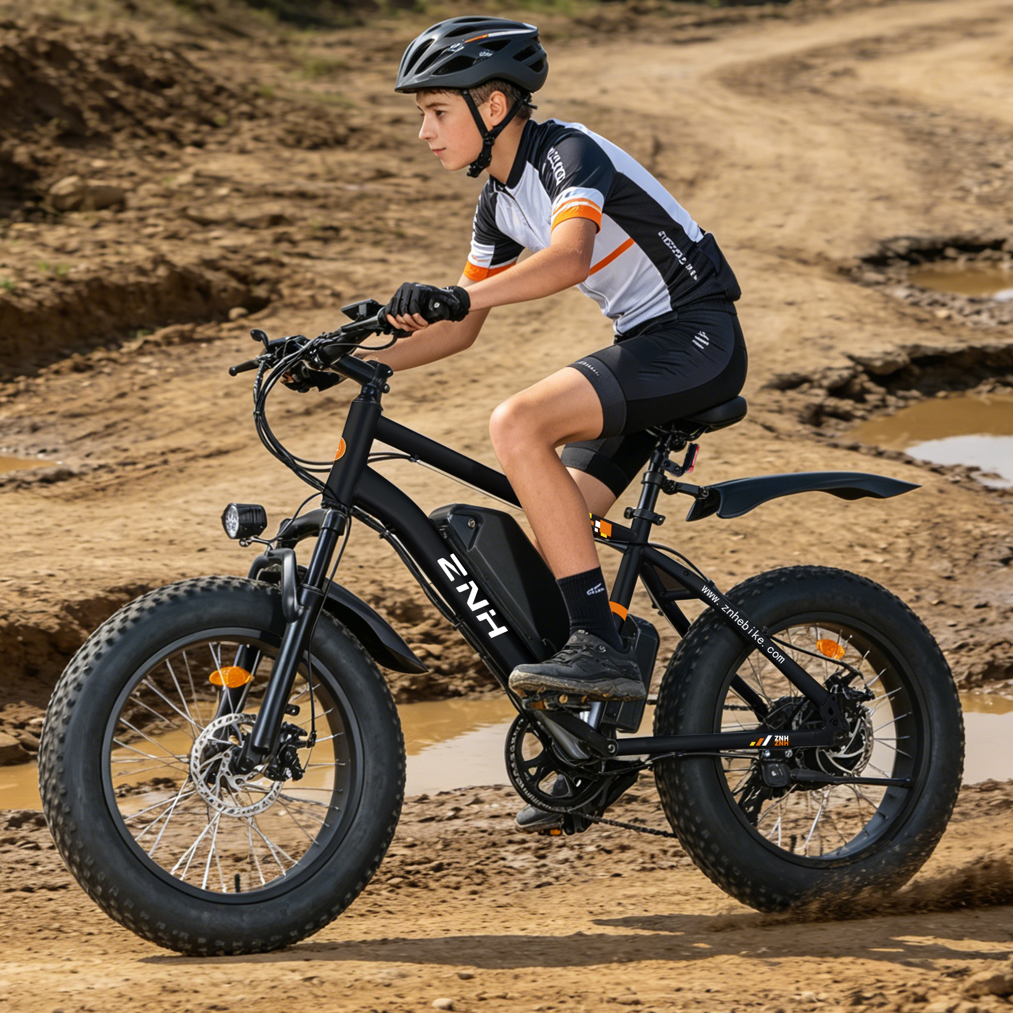 ZNH Peak 1000W Fat Tire Electric Bike for Teens & Adults, 20×4" All-Terrain Off-Road E-Bike, 48V 13Ah UL2849 Removable Battery, Max 20MPH Long Range 40+ Miles Mountain Ebike