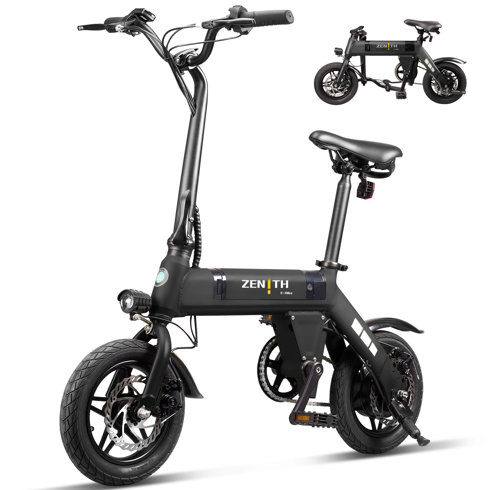 ZNH-01，12" Electric Bike, 400W Peak Motor, 36V Removable Battery,15.5 mph Folding Ebike