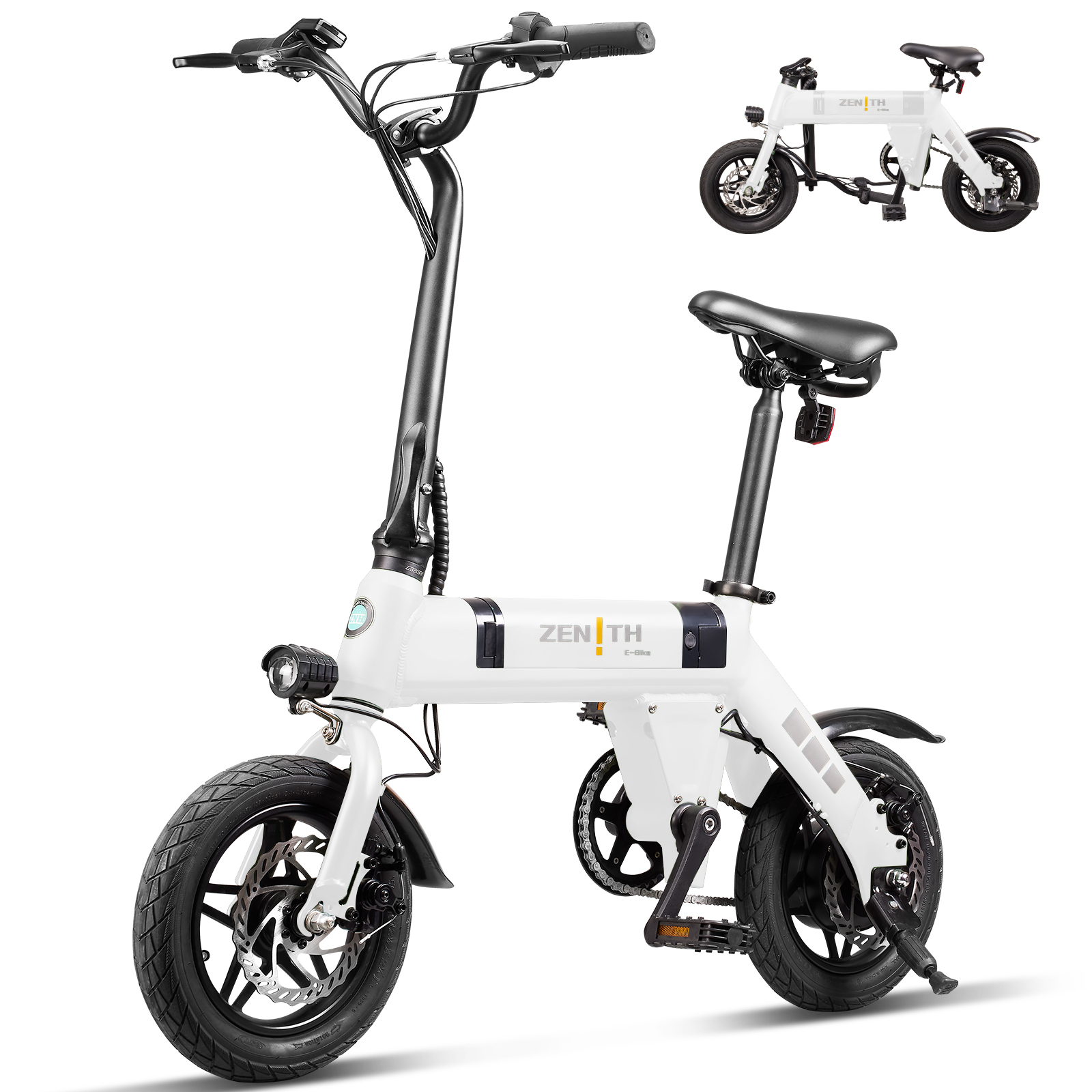 ZNH-01，12" Electric Bike, 400W Peak Motor, 36V Removable Battery,15.5 mph Folding Ebike