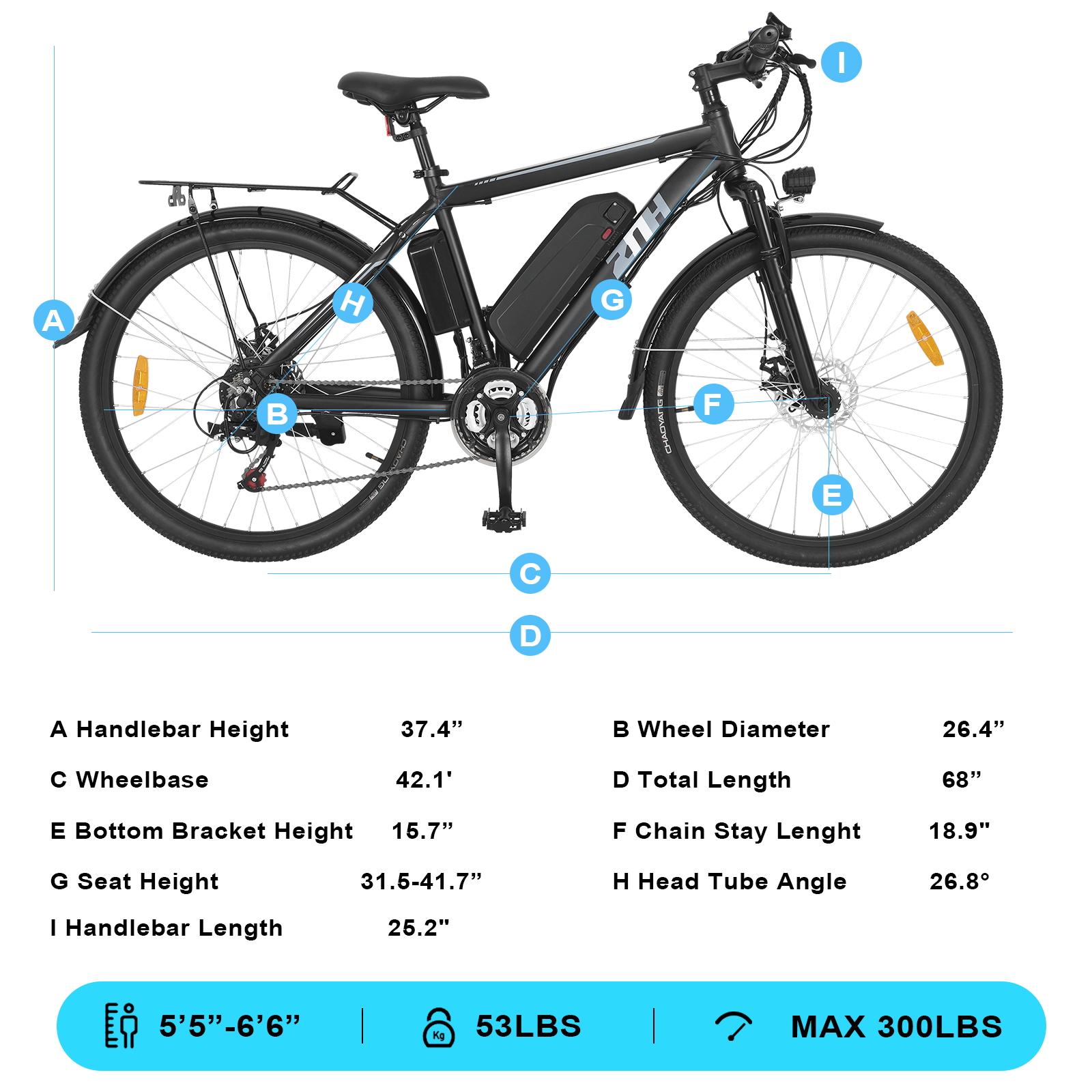 Z750W 48V Electric Bike for Adults, 26 inch Electric Mountain Bicycle