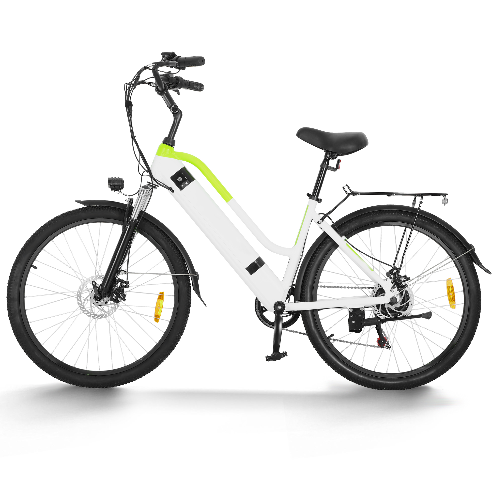 ZNH-04,Step-Through Electric Bike – 350W Motor, Shimano 7-Speed, Dual Suspension & Rear Rack