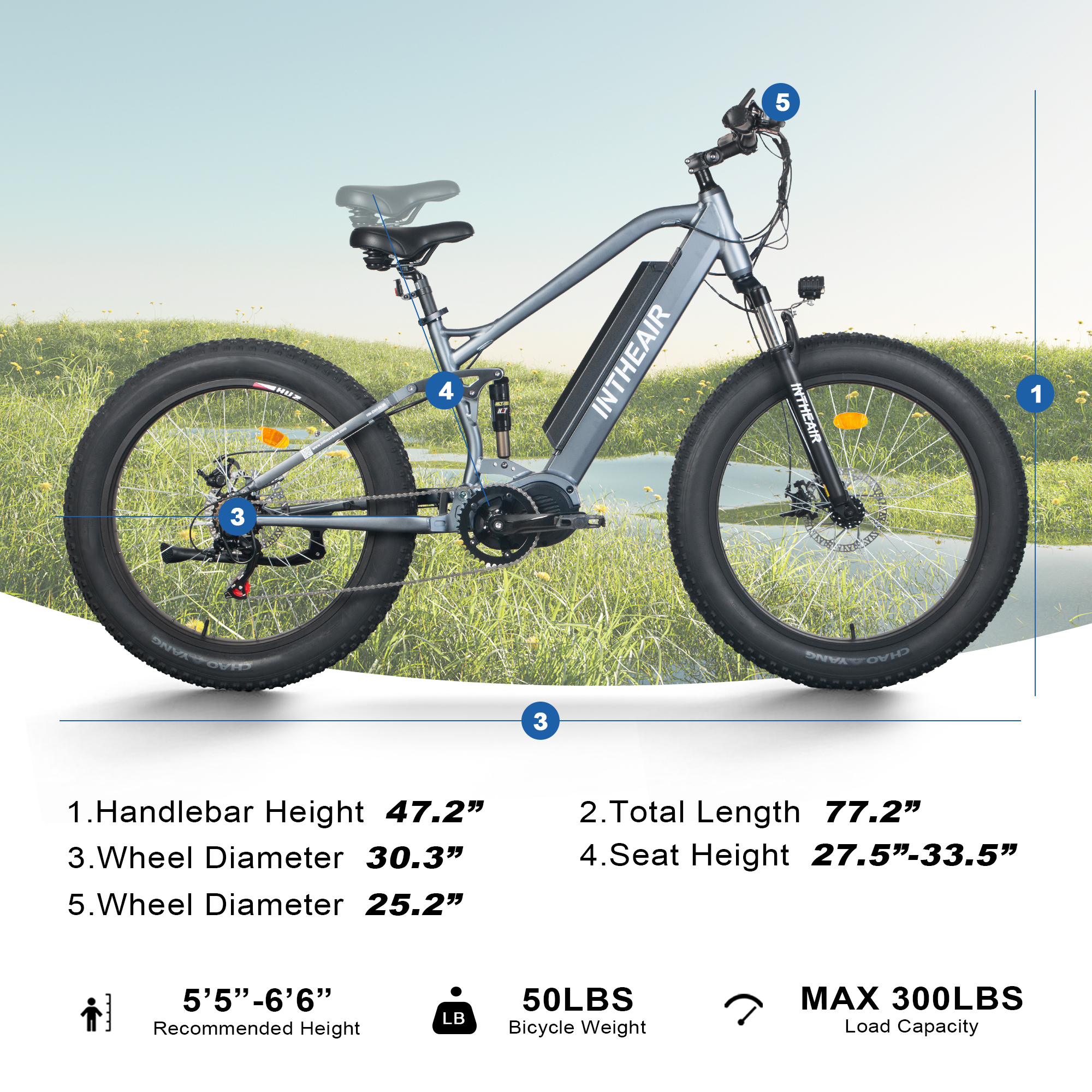 ZNH 099 Black Fat Tire Electric Mountain Bike for Beach 