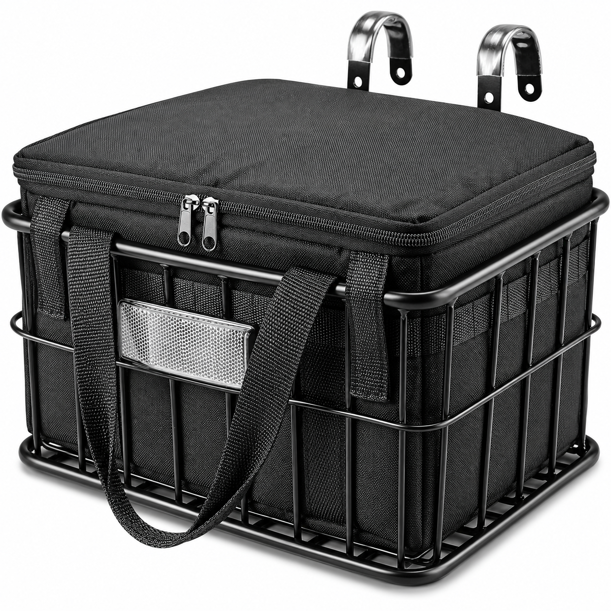 Front Bike Basket with Removable Liner Bag – Heavy-Duty Metal Bicycle Basket for E-Bikes & City Bikes