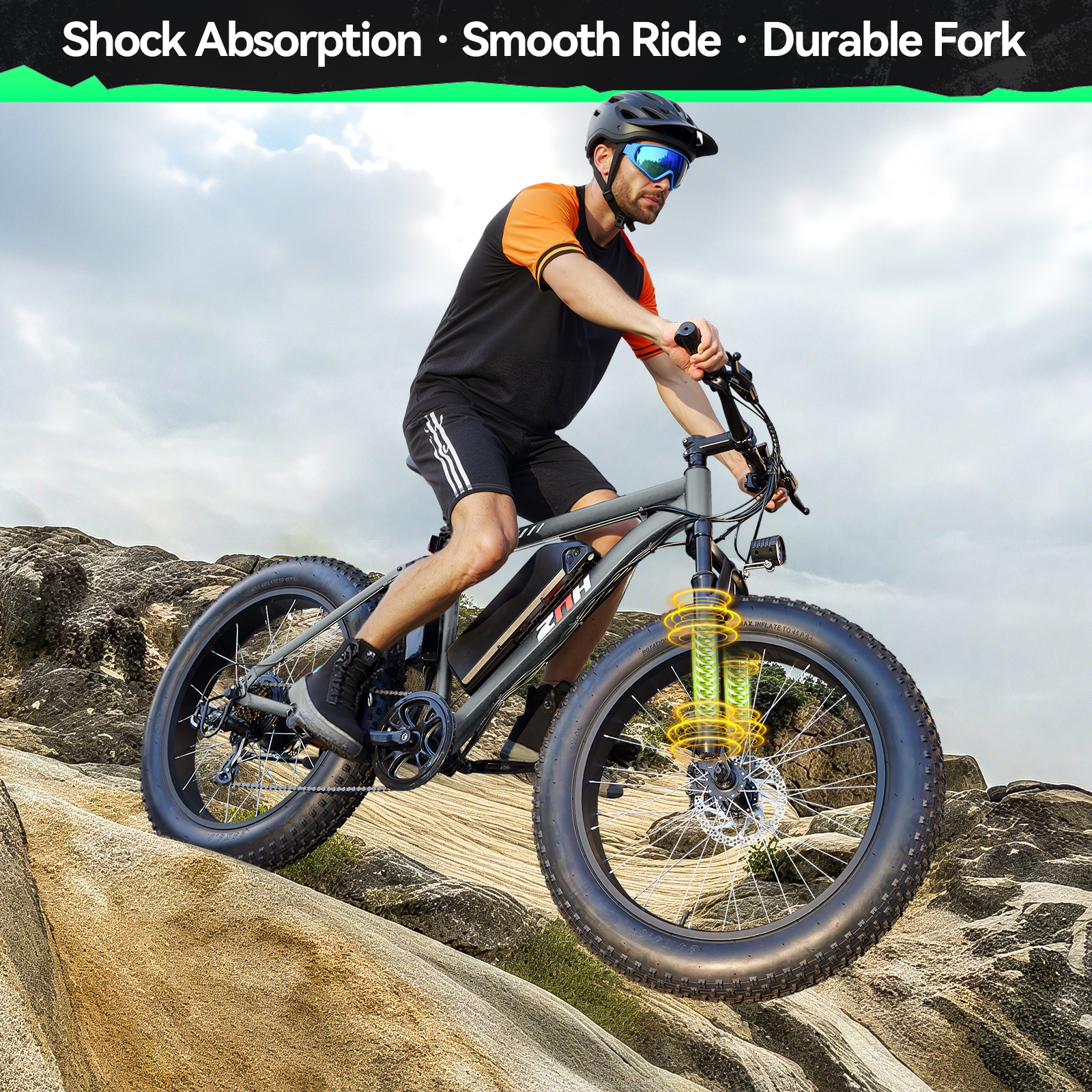 ZNH 1000w Peak Electric Bicycle for Adults w 48V 13Ah Removable Battery Up to 20mph，24”*4.0” Fat Tire Ebike for Snow & Beach，Electric Mountain Bike with 7 Speed，UL2849，Gray