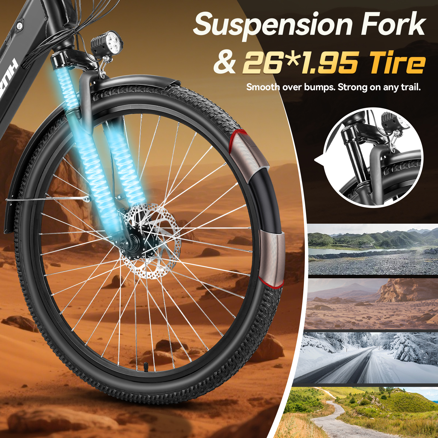 ZNH-17SR  26"Low Step Commuter Electric Bike for Adults|750W Powerful Motor Adult Electric Bicycles Max 20mph|48V 13Ah Removable Battery Women City Ebike|UL2849|Black