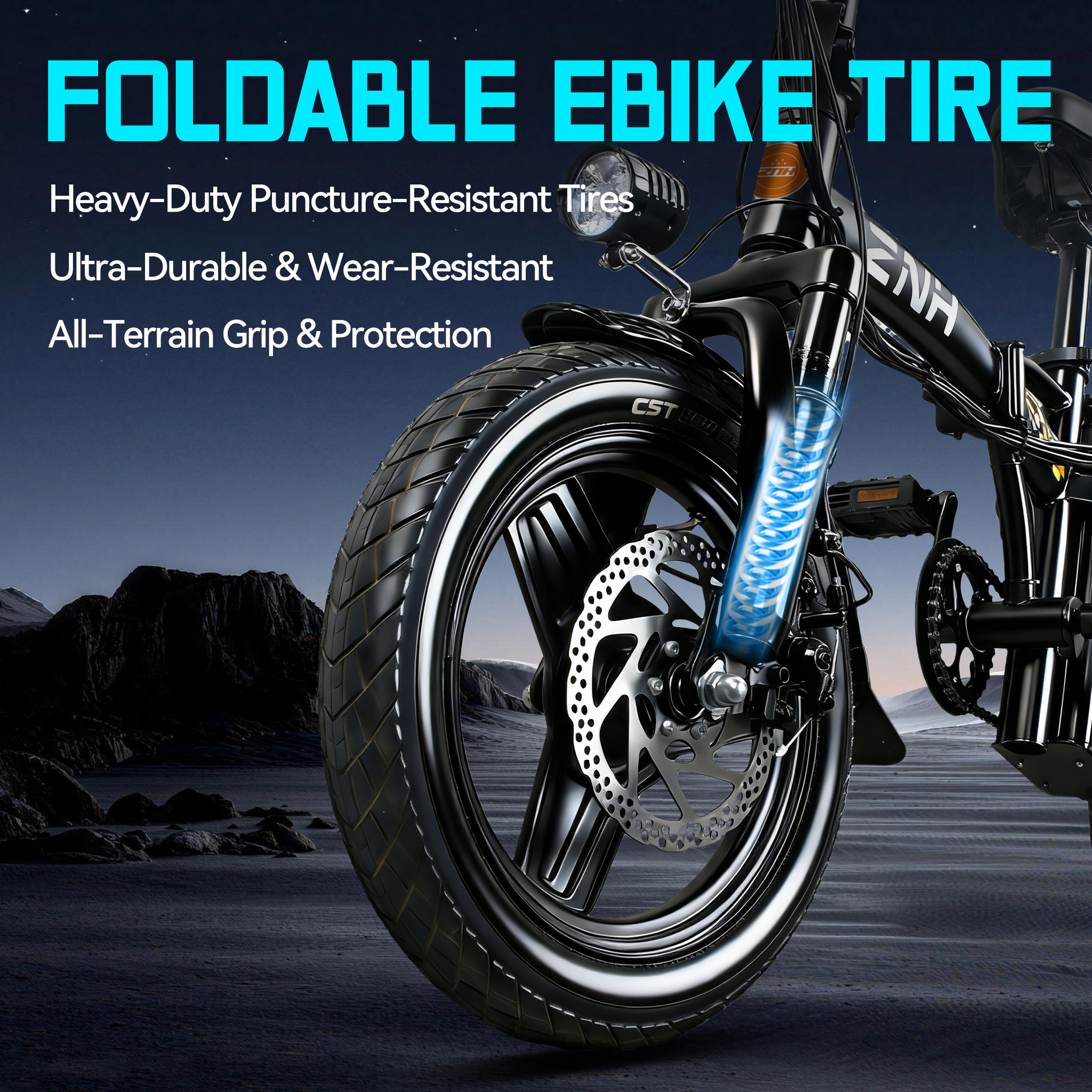 ZNH 500W Class 2 Folding Electric Bike for Adults | 14" Compact Commuter Ebike, 48V 13Ah Removable Battery, 60 Miles Range, UL2849 Certified