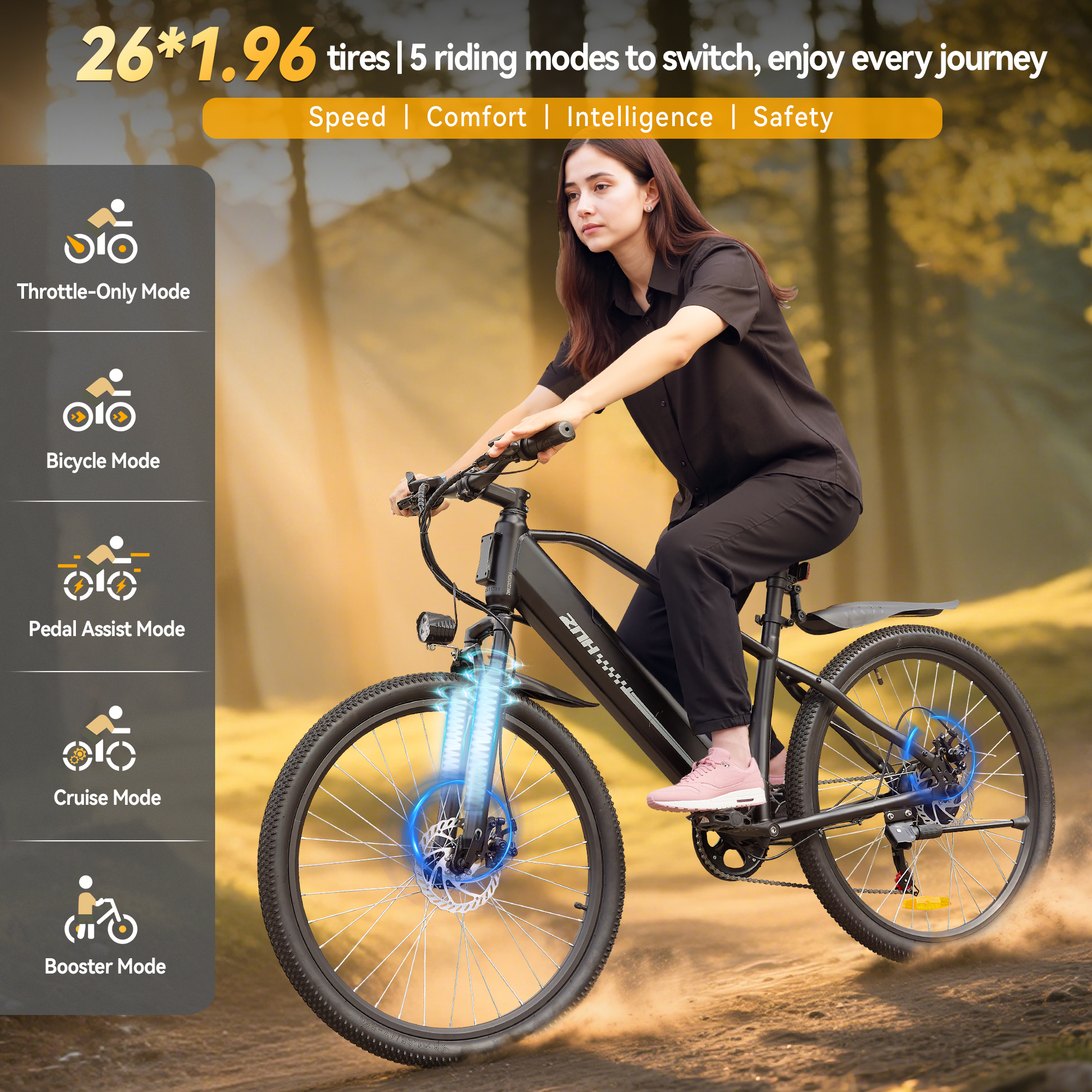 ZNH-15S Electric City Commuter Bike （Black）