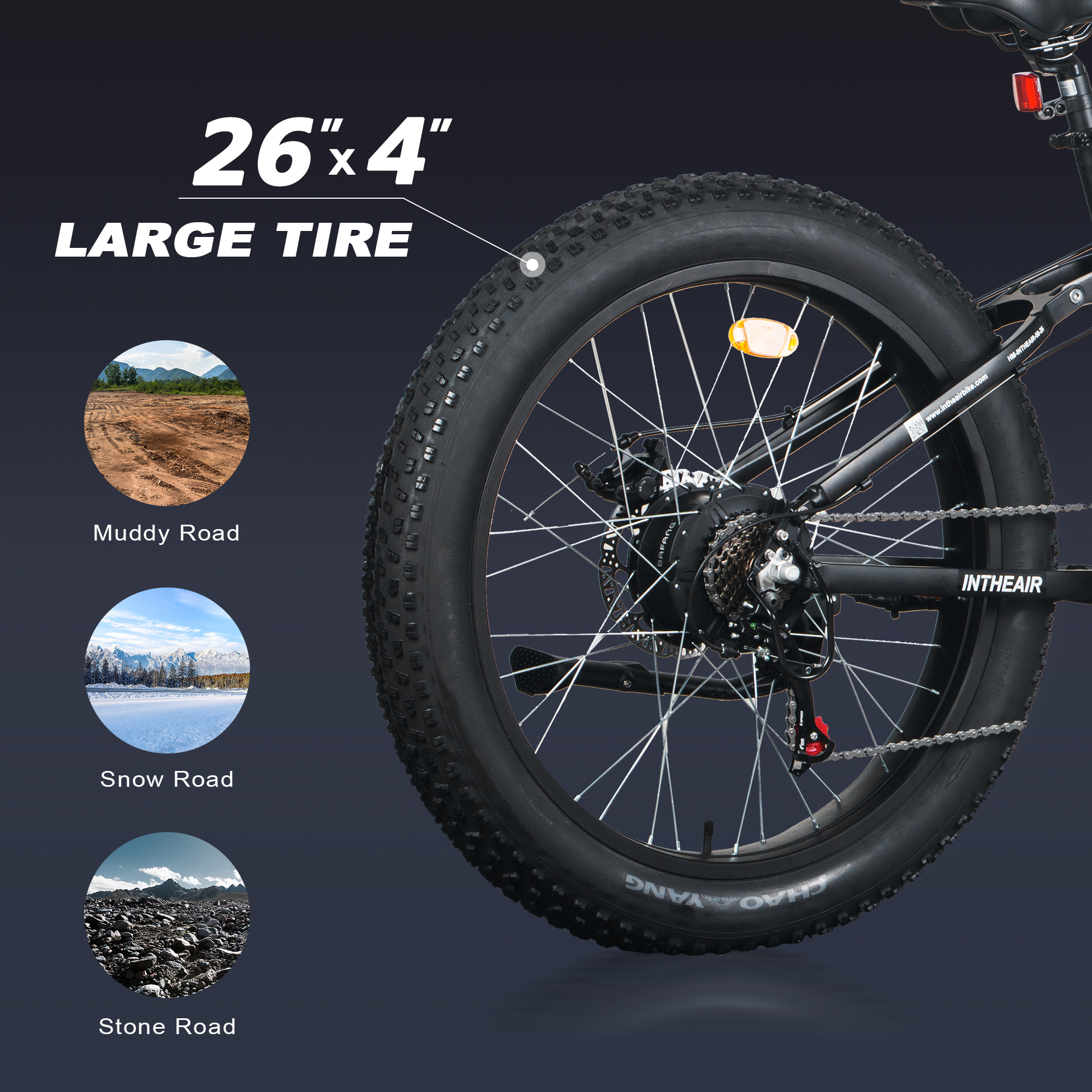 ZNH 099 Black Fat Tire Electric Mountain Bike for Beach 
