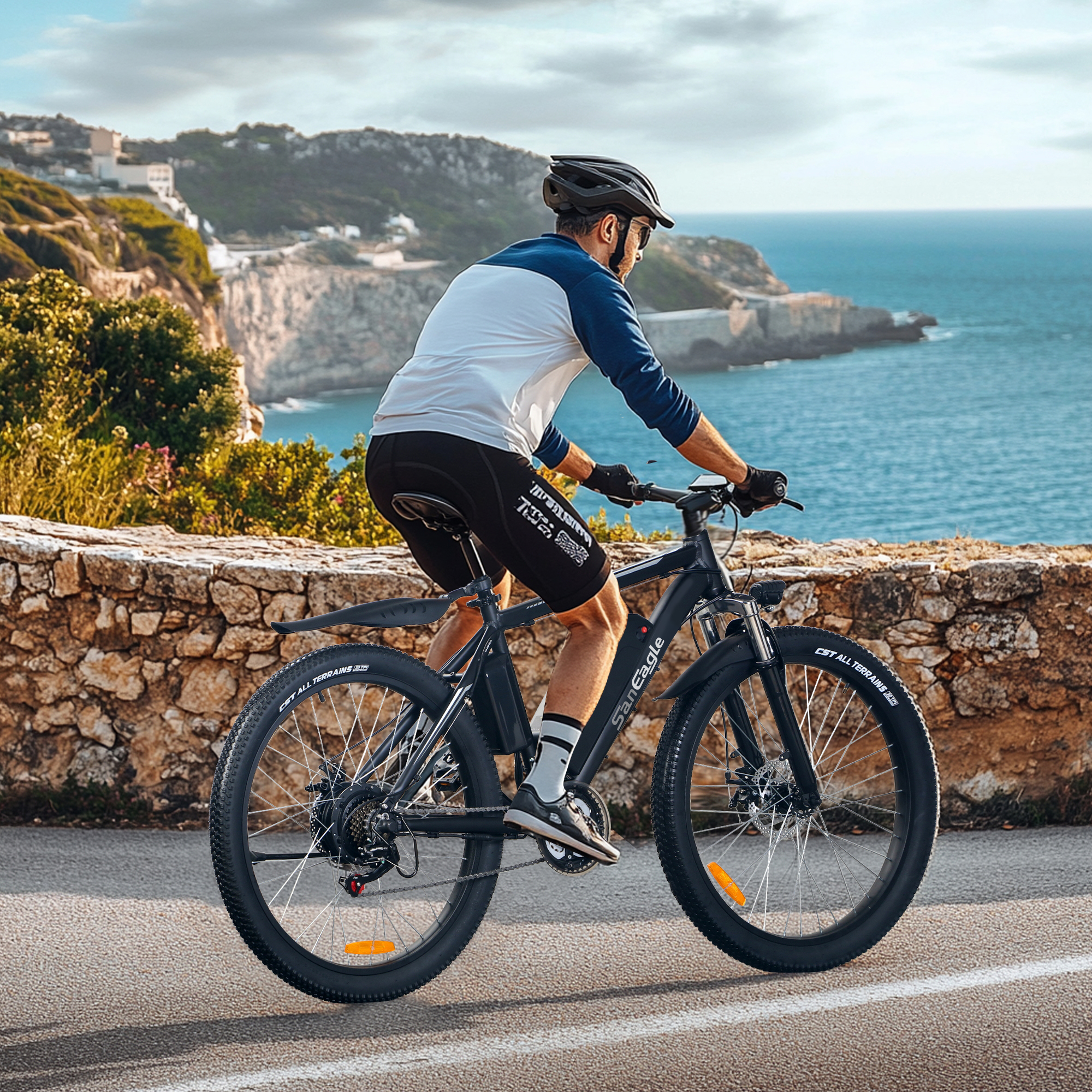 Saneagle 500W Electric Bike | 1000W Peak Assist, 52V 15Ah Battery, 26" Tire, Shimano 21-Speed, UL 2849 Certified, Black