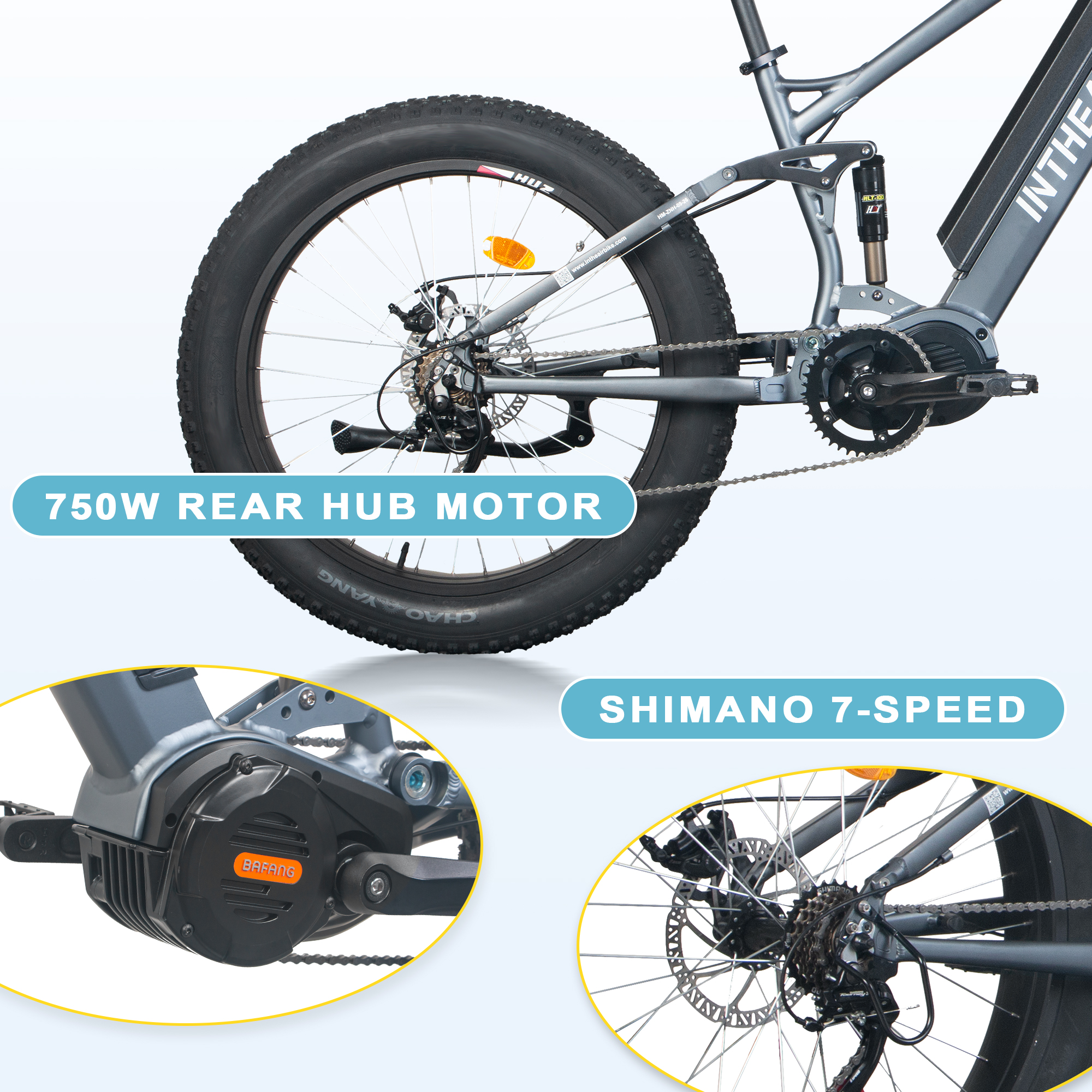 ZNH 099 Black Fat Tire Electric Mountain Bike for Beach 