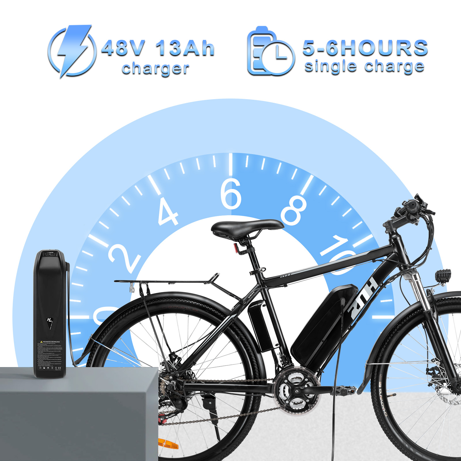 ZNH-02SR,750W 48V Electric Bike for Adults, 26 inch,Removable Battery,Up to 50Miles Range 20 MPH, 7-Speed EBike