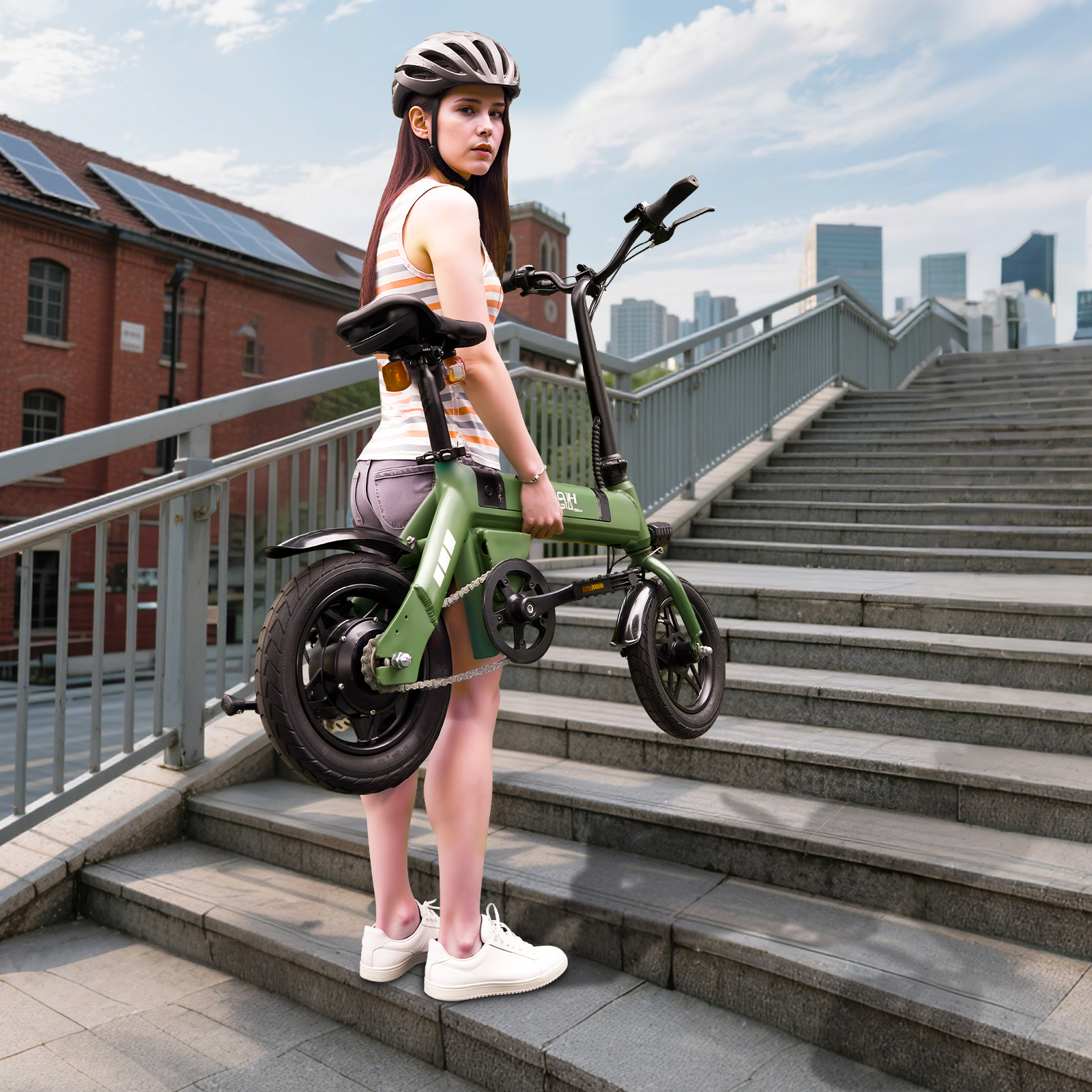 ZNH-01，12" Electric Bike, 400W Peak Motor, 36V Removable Battery,15.5 mph Folding Ebike