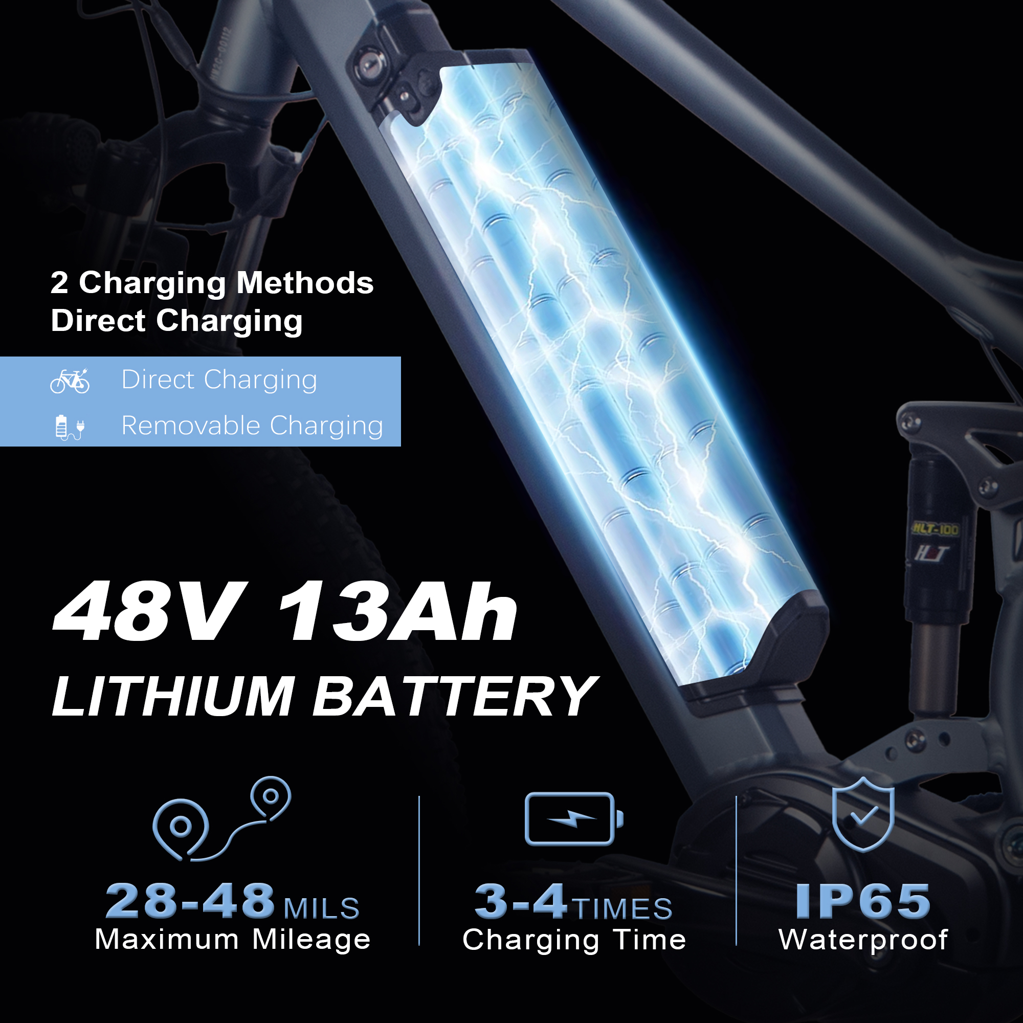 ZNH 099 Black Fat Tire Electric Mountain Bike for Beach 