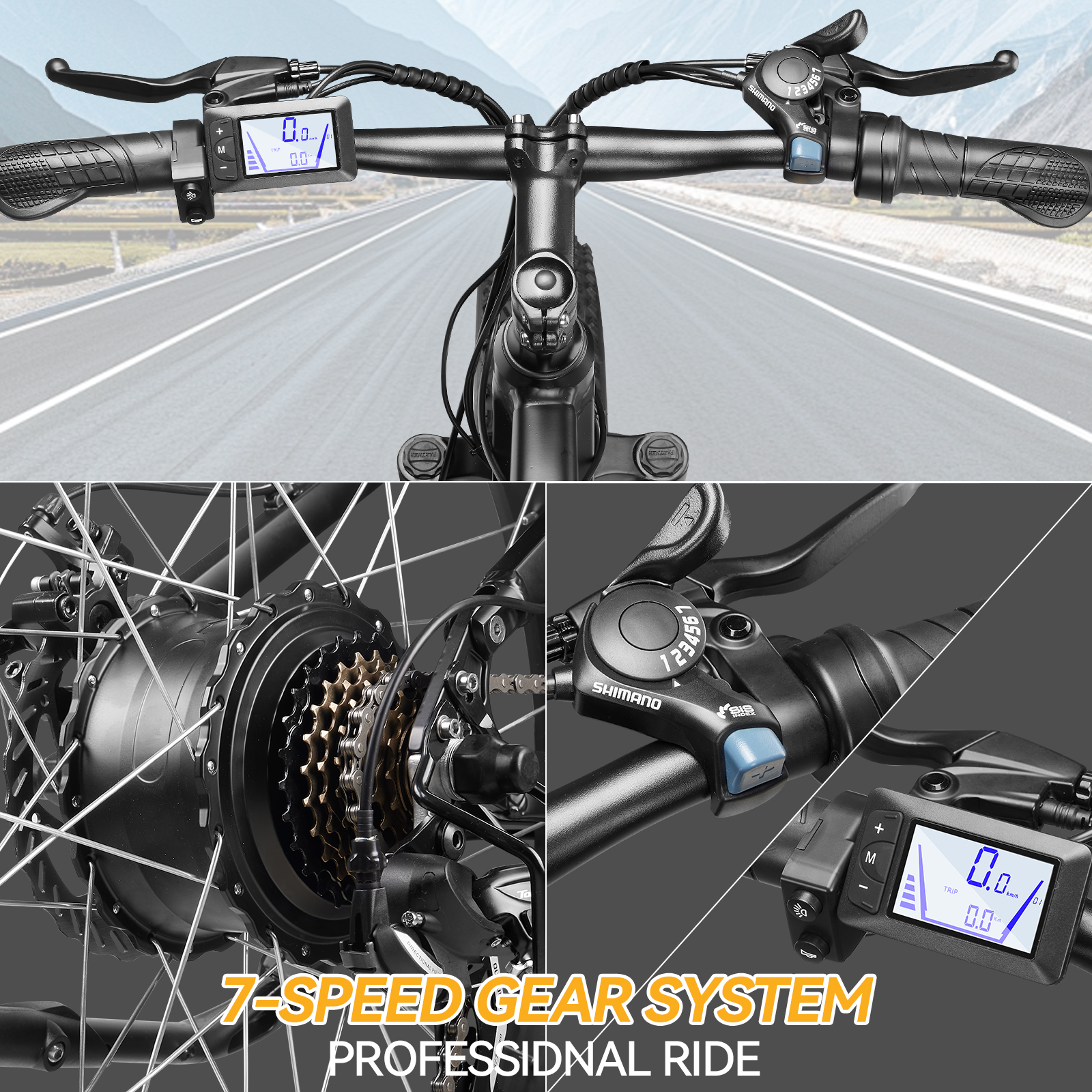 ZNH-08，All-Terrain Electric Mountain Bike – 1000W Motor, 50 Miles Range