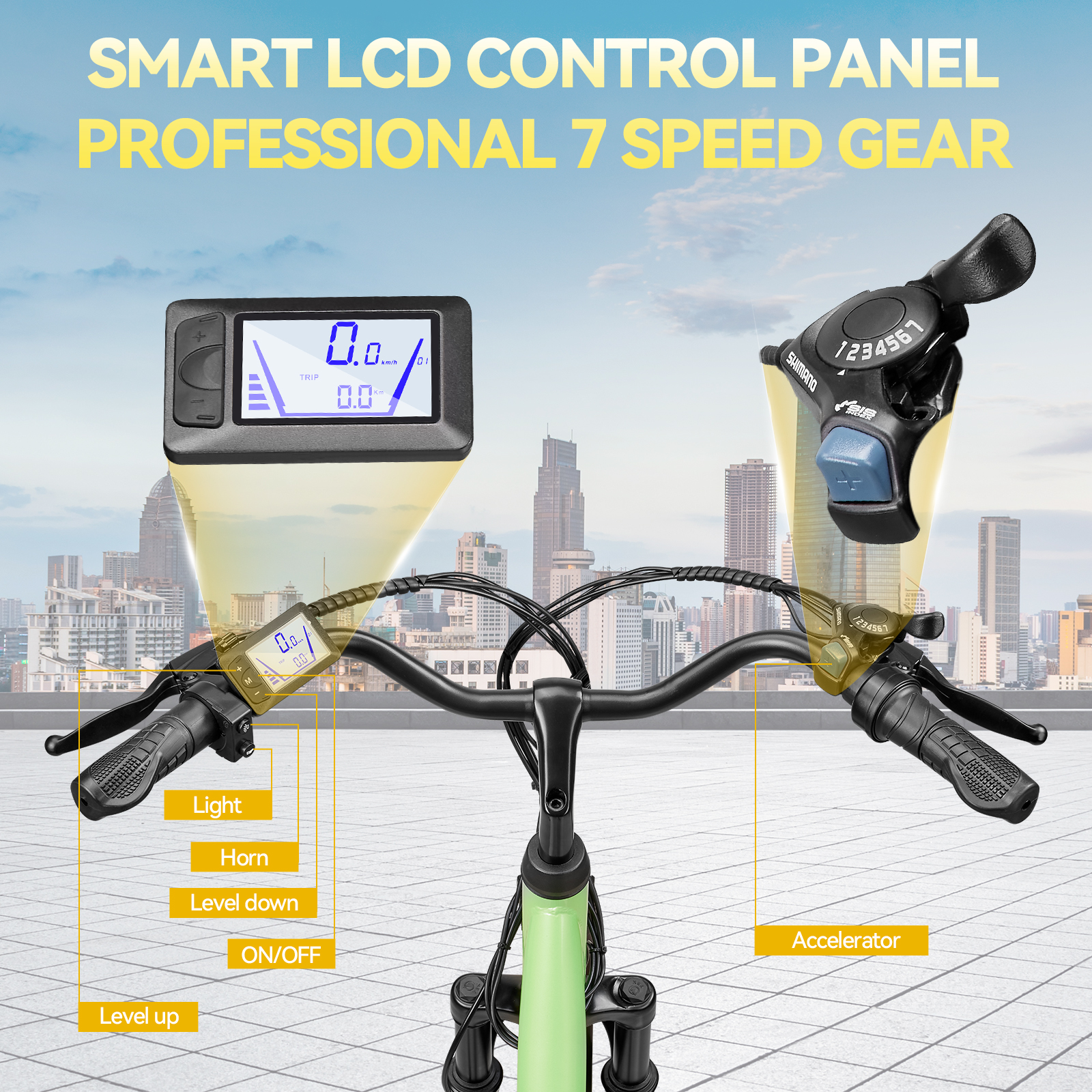 ZNH-19 Step-Thru Electric Bike for Adults, 24 Inch Commuter Ebike