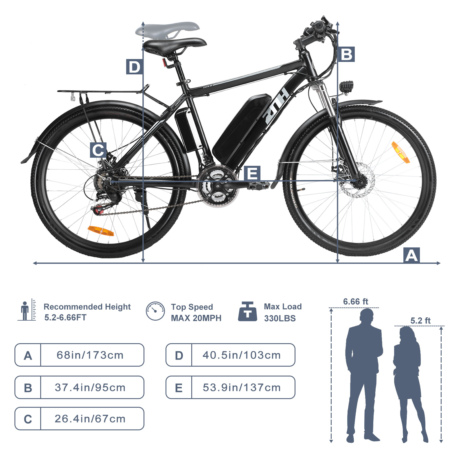 ZNH-02SR,750W 48V Electric Bike for Adults, 26 inch,Removable Battery,Up to 50Miles Range 20 MPH, 7-Speed EBike