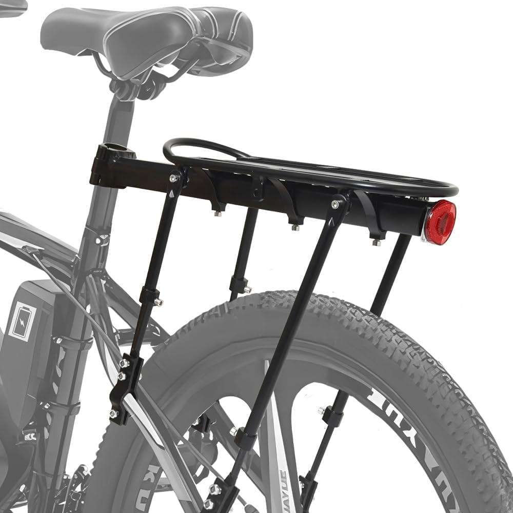 ZNH Universal Fat Tire Ebike Rear Rack, Quick Release Seat Post Mount Bike Cargo Carrier with Reflector, Heavy‑Duty 132 LBS(60KG) Load Luggage Rack for Fat Tire E‑Bike & Mountain Bike
