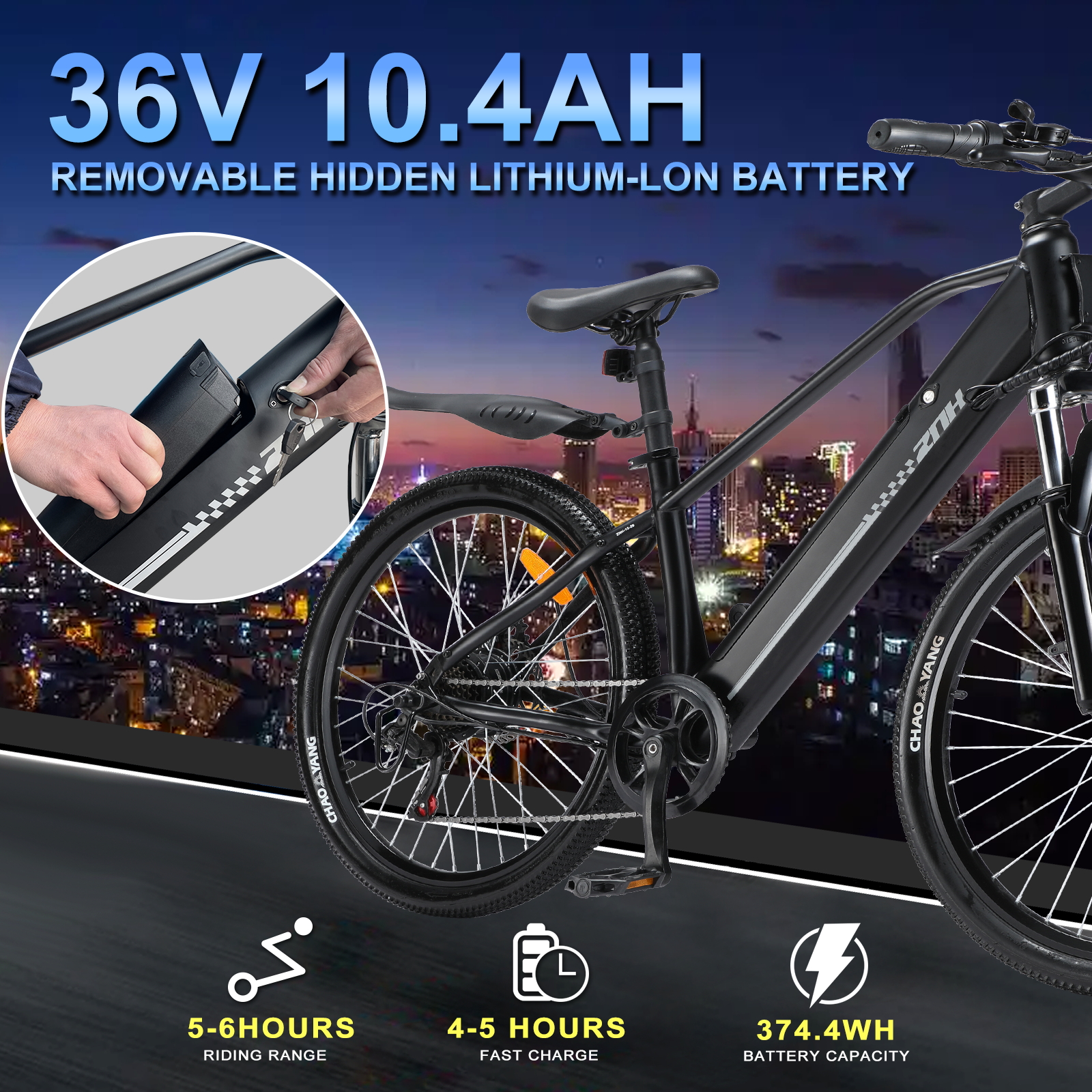 15 Electric Bike，Peak 500W，36v，10ah，26‘’ Tire