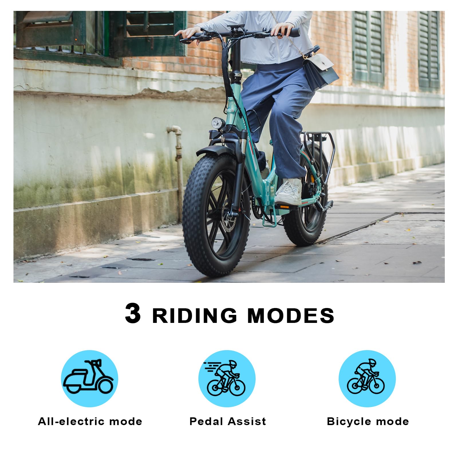 11 Fat Tire Folding Electric Bike for Adults,750W Brushless Motor,Max Speed 28MPH,48V 13Ah Removable Battery Ebike,20" Wide 7-Speed