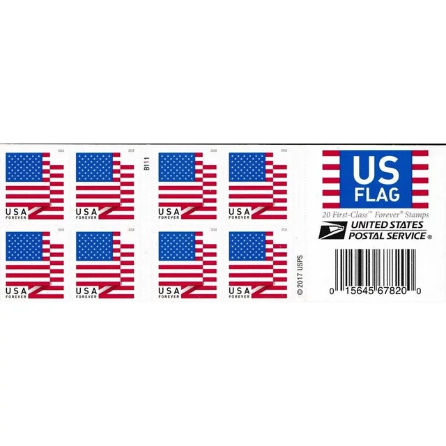 U.S. Flag 2018 USPS Forever Postage Stamps Book of 20
