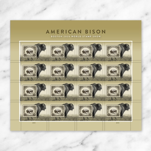 American Bison Stamps, Sheet of 16