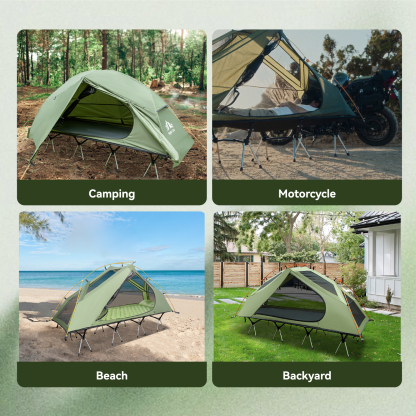 Night Cat Camping Cot Tent Waterproof 1 Person Off-Ground Combo Cot Bed for Adults Portable Easy Set-up Tent 27.5'' Width