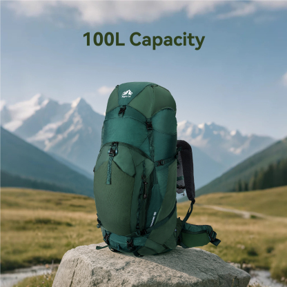 Night Cat Internal-frame Hiking Backpack: 100L Large Camping Backpack for Men Women Traveling Waterproof Rain Cover