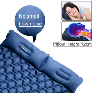 Night Cat Inflatable Double Sleeping Pad Mat Bed with Foot Pump and Double Pillow for Camping Backpacking Hiking Ultra-Light Compact Comfortable 77"x 47"