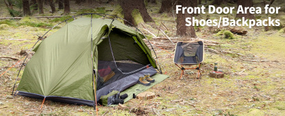 Night Cat Backpacking Tents 2 Persons Fast Setup Hiking Camp Tent with Foldable Pole Double Layers Two Doors Waterproof Lightweight Compact 7x4.4ft with Fiberglass Pole