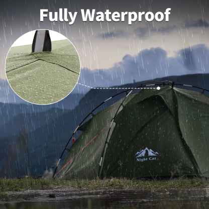 Night Cat Backpacking Tents 2 Persons Fast Setup Hiking Camp Tent with Foldable Pole Double Layers Two Doors Waterproof Lightweight Compact 7x4.4ft with Fiberglass Pole