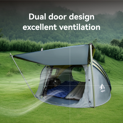 Night Cat Pop-up Camping Tent: 2 Person Pop Out Tent Waterproof Instant Easy Setup Family Tent