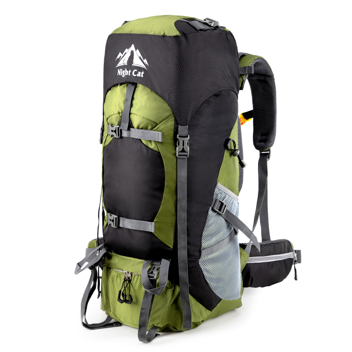 Night Cat Hiking Backpacks 70L Camping Backpacking Packs for Men Women Lightweight Outdoor for Mountaineering Traveling, No Internal Frame